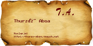 Thurzó Absa névjegykártya